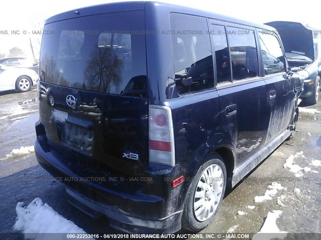 JTLKT324364074780 - 2006 TOYOTA SCION XB Dark Blue photo 4