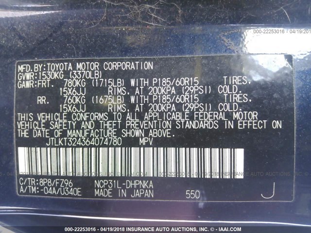 JTLKT324364074780 - 2006 TOYOTA SCION XB Dark Blue photo 9