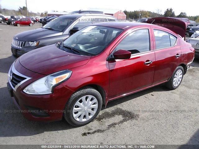 3N1CN7AP7GL873795 - 2016 NISSAN VERSA S/S PLUS/SV/SL MAROON photo 2