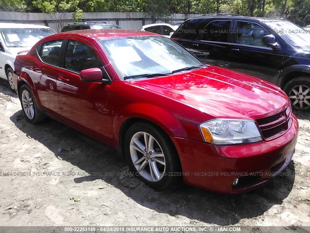 1C3CDZCG6DN742107 - 2013 DODGE AVENGER SXT RED photo 1