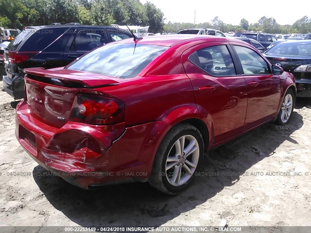 1C3CDZCG6DN742107 - 2013 DODGE AVENGER SXT RED photo 4