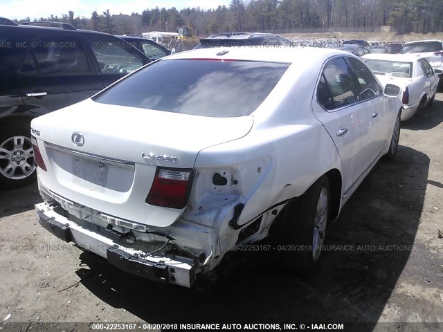 JTHBL46F775030630 - 2007 LEXUS LS 460 WHITE photo 4