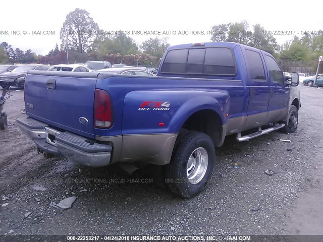 1FTWW33F63EB19477 - 2003 FORD F350 SUPER DUTY BLUE photo 4