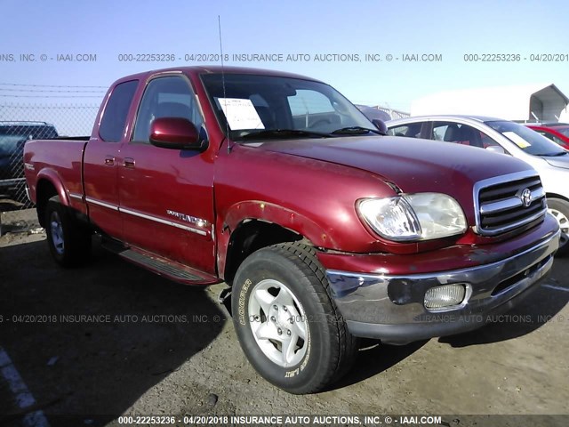 5TBBT4811YS073934 - 2000 TOYOTA TUNDRA ACCESS CAB LIMITED RED photo 1