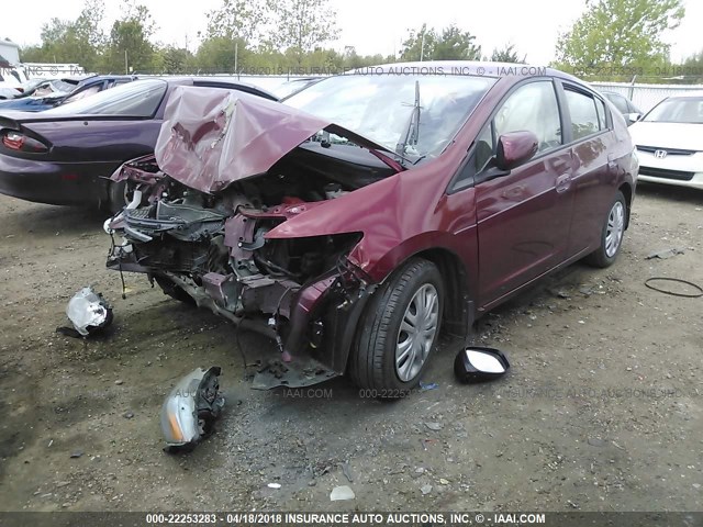 JHMZE2H50AS015218 - 2010 HONDA INSIGHT LX RED photo 2