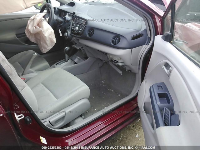 JHMZE2H50AS015218 - 2010 HONDA INSIGHT LX RED photo 5