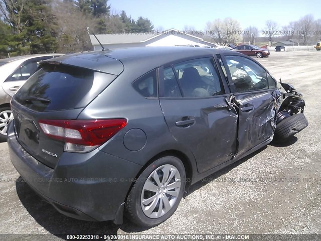 4S3GTAA60J3732949 - 2018 SUBARU IMPREZA GRAY photo 4