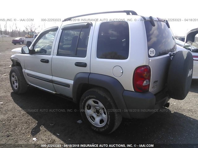 1J4GL48KX3W615766 - 2003 JEEP LIBERTY SPORT/FREEDOM ვერცხლისფერი ფოტო 3