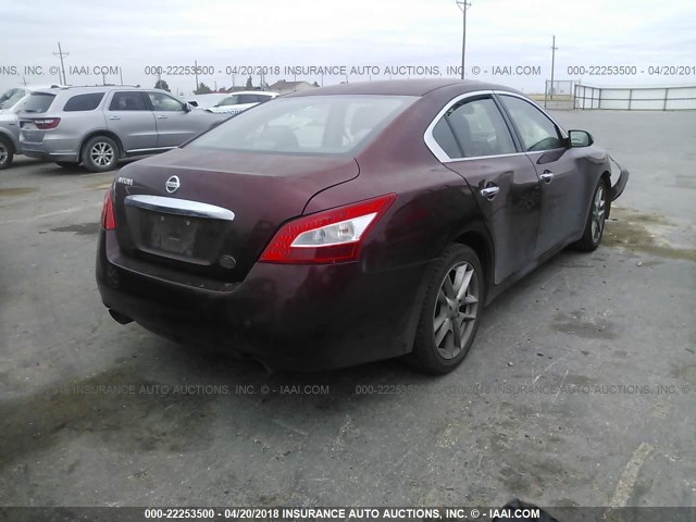 1N4AA5APXAC808114 - 2010 NISSAN MAXIMA S/SV RED photo 4