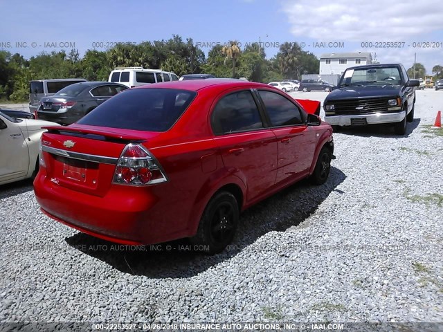 KL1TD56668B268102 - 2008 CHEVROLET AVEO LS RED photo 4