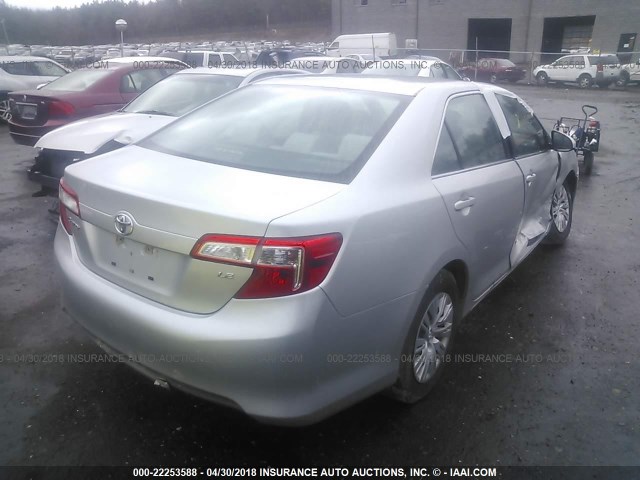 4T4BF1FK8CR217834 - 2012 TOYOTA CAMRY SE/LE/XLE SILVER photo 4