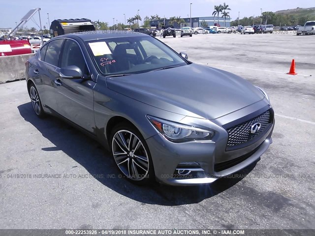 JN1CV7AP0GM203186 - 2016 INFINITI Q50 GRAY photo 1