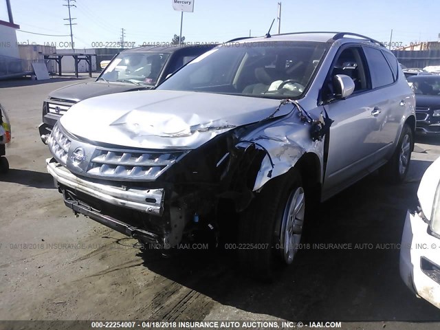 JN8AZ08T07W516623 - 2007 NISSAN MURANO SL/SE/S SILVER photo 2