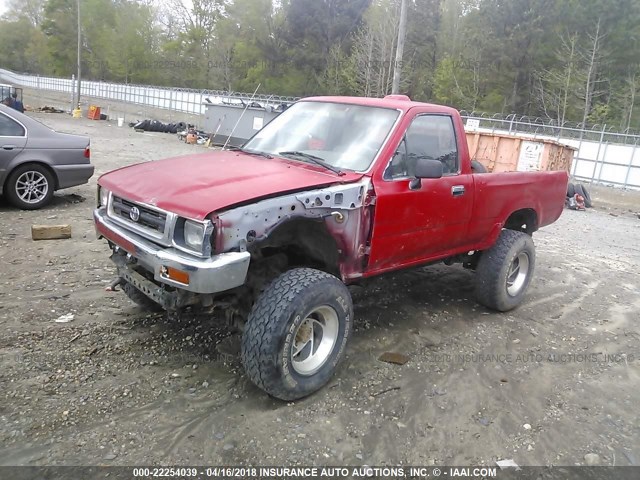 4TARN01P9RZ224134 - 1994 TOYOTA PICKUP 1/2 TON SHORT WHLBSE DX RED photo 2