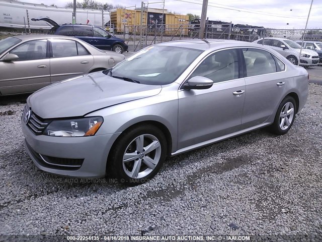 1VWBP7A32CC053353 - 2012 VOLKSWAGEN PASSAT SE SILVER photo 2