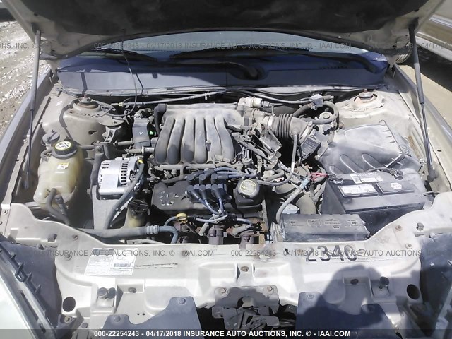 1FAFP52U61G182580 - 2001 FORD TAURUS LX GOLD photo 10