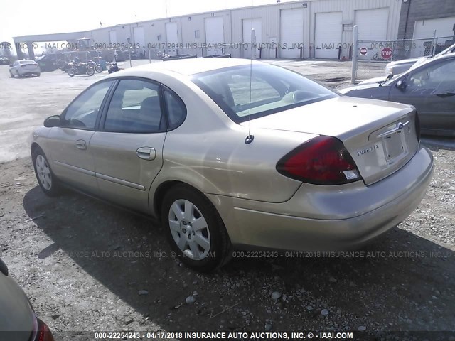 1FAFP52U61G182580 - 2001 FORD TAURUS LX GOLD photo 3