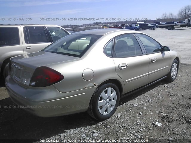 1FAFP52U61G182580 - 2001 FORD TAURUS LX GOLD photo 4