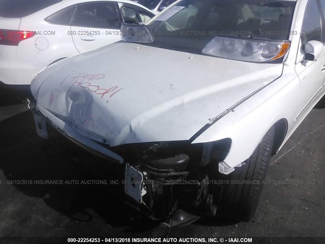 KMHFC46F96A111648 - 2006 HYUNDAI AZERA SE/LIMITED WHITE photo 6