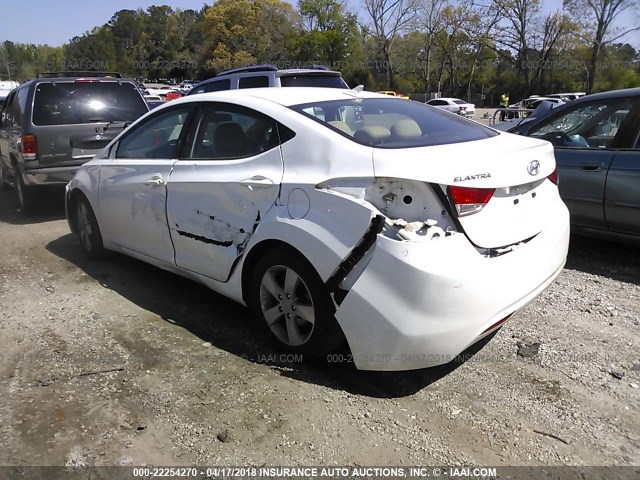 5NPDH4AE3DH370413 - 2013 HYUNDAI ELANTRA GLS/LIMITED WHITE photo 3