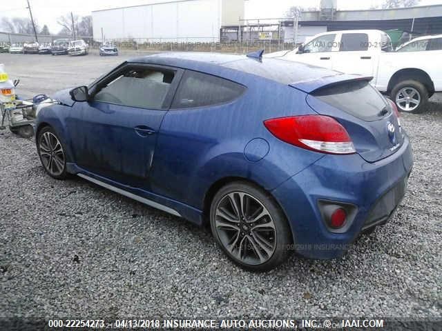 KMHTC6AE7GU295257 - 2016 HYUNDAI VELOSTER TURBO BLUE photo 3