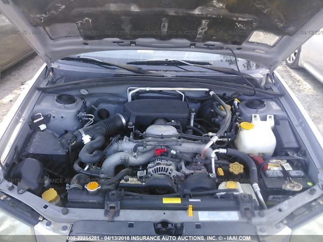 JF1SG656X5H714477 - 2005 SUBARU FORESTER 2.5XS ვერცხლისფერი ფოტო 10