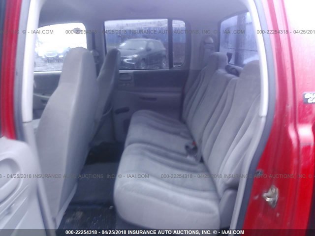 1B7HG2AX91S226341 - 2001 DODGE DAKOTA QUAD RED photo 8