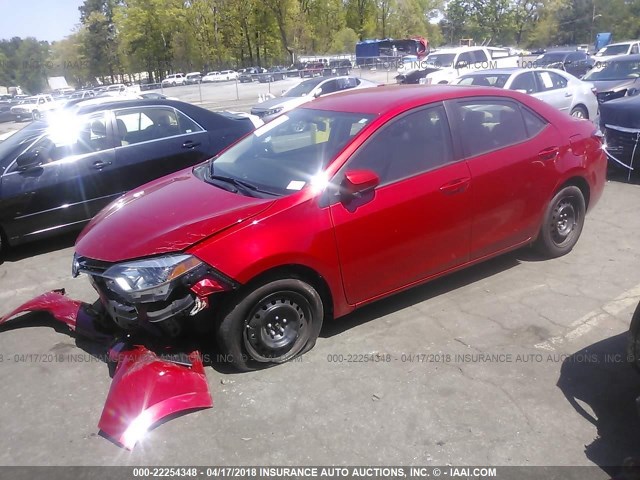 2T1BURHE7FC334624 - 2015 TOYOTA COROLLA L/LE/LE PLS/PRM/S/S PLS RED photo 2