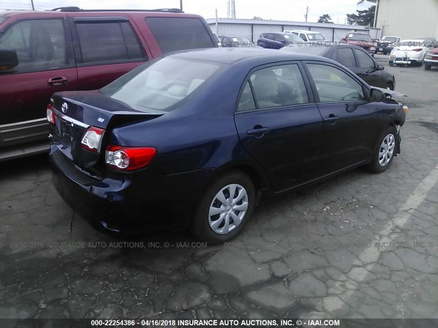 2T1BU4EE7BC739268 - 2011 TOYOTA COROLLA S/LE BLUE photo 4