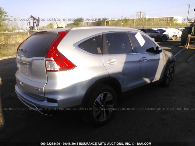 5J6RM3H95GL013961 - 2016 HONDA CR-V TOURING SILVER photo 4