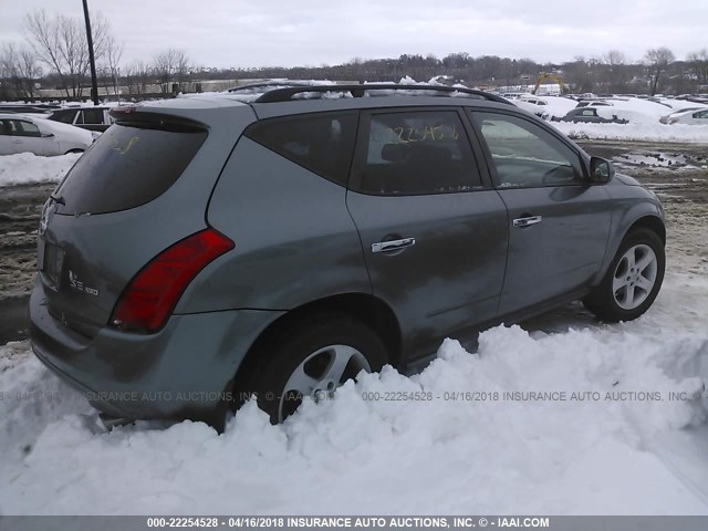 JN8AZ08W95W415488 - 2005 NISSAN MURANO SL/SE/S GREEN photo 4