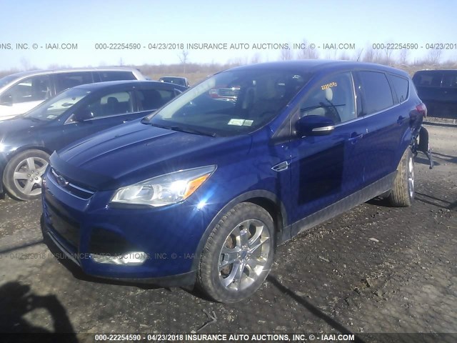 1FMCU9HX1DUD62744 - 2013 FORD ESCAPE SEL BLUE photo 2