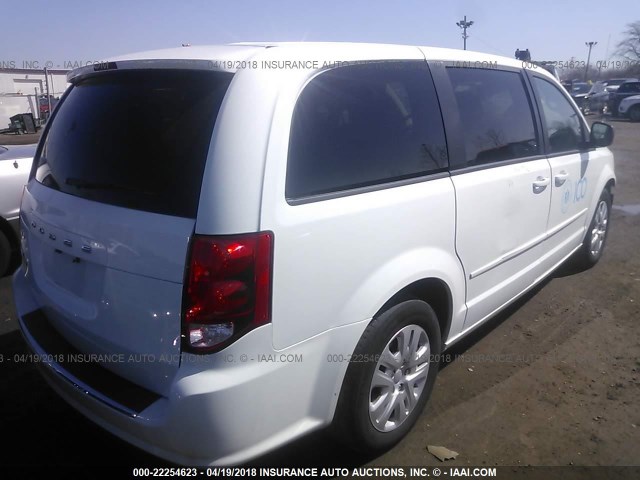 2C4RDGBG6FR683948 - 2015 DODGE GRAND CARAVAN SE WHITE photo 4