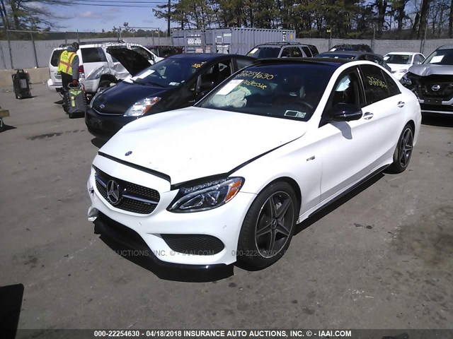 55SWF6EB6HU193708 - 2017 MERCEDES-BENZ C 43 4MATIC AMG WHITE photo 2