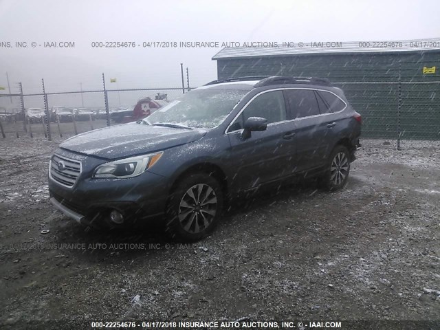 4S4BSANC4G3337397 - 2016 SUBARU OUTBACK 2.5I LIMITED GRAY photo 2