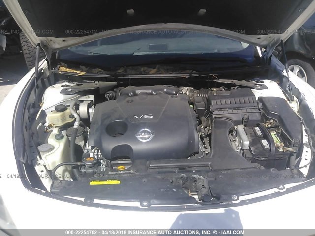 1N4AA5AP0AC865793 - 2010 NISSAN MAXIMA S/SV WHITE photo 10