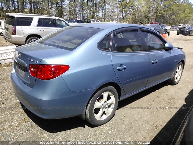 KMHDU46D97U077536 - 2007 HYUNDAI ELANTRA GLS/SE/LIMITED BLUE photo 4