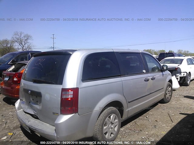 1D8HN44H18B170378 - 2008 DODGE GRAND CARAVAN SE SILVER photo 4