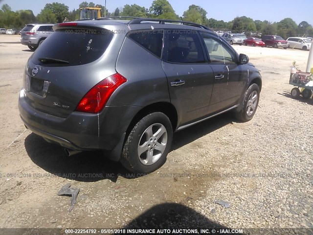 JN8AZ08W15W434181 - 2005 NISSAN MURANO SL/SE/S GRAY photo 4