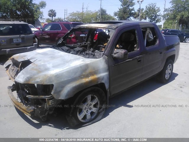 2HJYK16548H540377 - 2008 HONDA RIDGELINE RTL MAROON photo 2