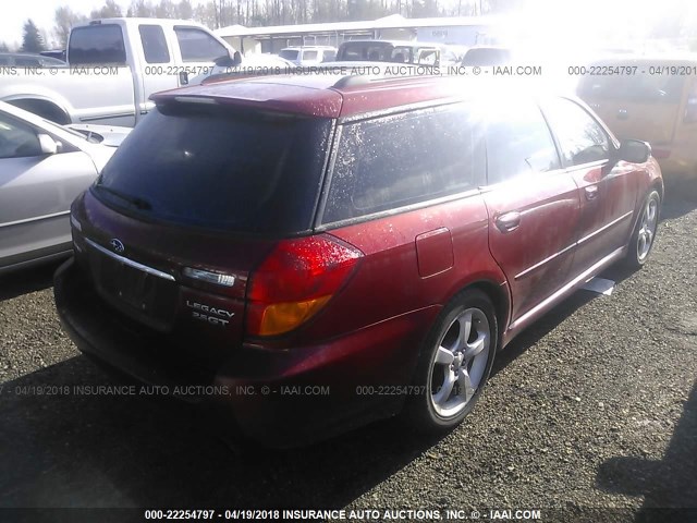 4S3BP676654314608 - 2005 SUBARU LEGACY GT LIMITED RED photo 4