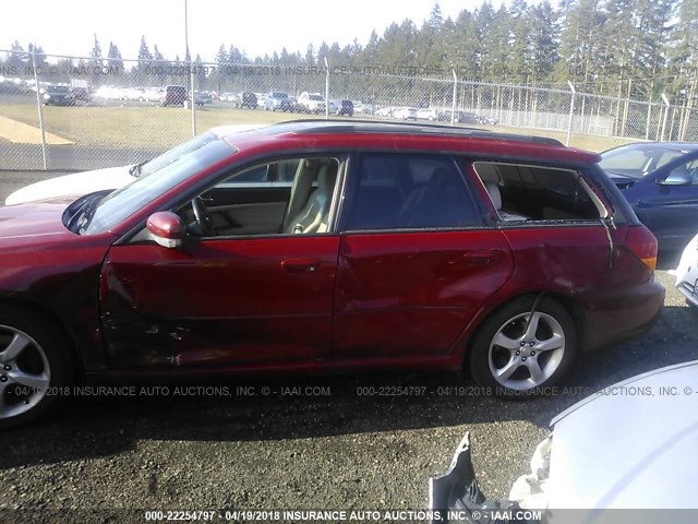 4S3BP676654314608 - 2005 SUBARU LEGACY GT LIMITED RED photo 6