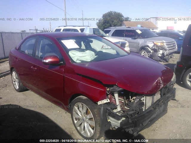 KNAFW4A35A5081670 - 2010 KIA FORTE SX RED photo 1