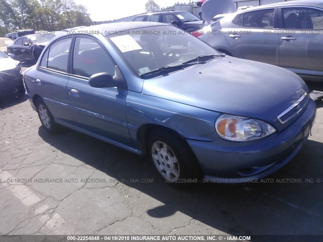 KNADC123616055151 - 2001 KIA RIO BLUE photo 1