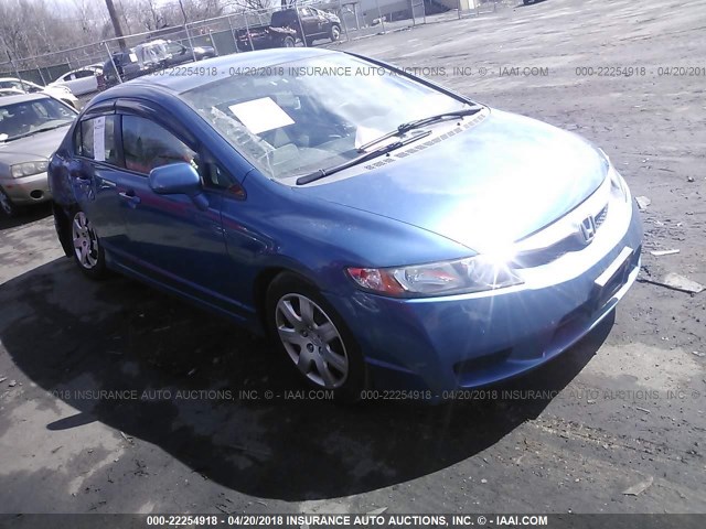 2HGFA16599H366078 - 2009 HONDA CIVIC LX BLUE photo 1