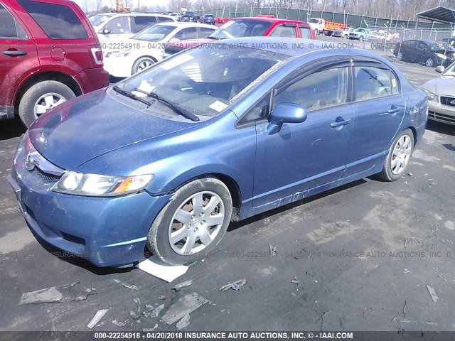 2HGFA16599H366078 - 2009 HONDA CIVIC LX BLUE photo 2