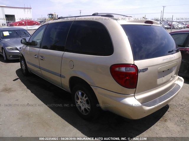 2B8GP74L41R384763 - 2001 DODGE GRAND CARAVAN EX BEIGE photo 3