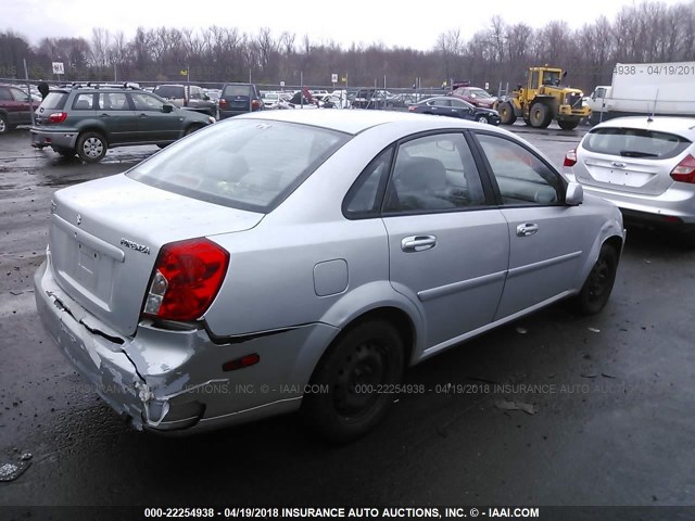 KL5JD56Z37K602391 - 2007 SUZUKI FORENZA CONVENIENCE/POPULAR SILVER photo 4