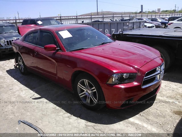 2C3CDXCT8CH106703 - 2012 DODGE CHARGER R/T RED photo 1