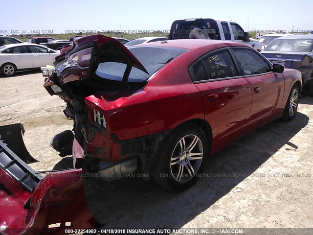 2C3CDXCT8CH106703 - 2012 DODGE CHARGER R/T RED photo 4